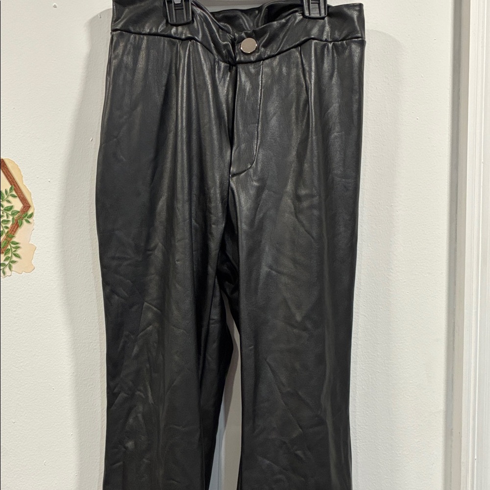 Black Faux Leather Pants